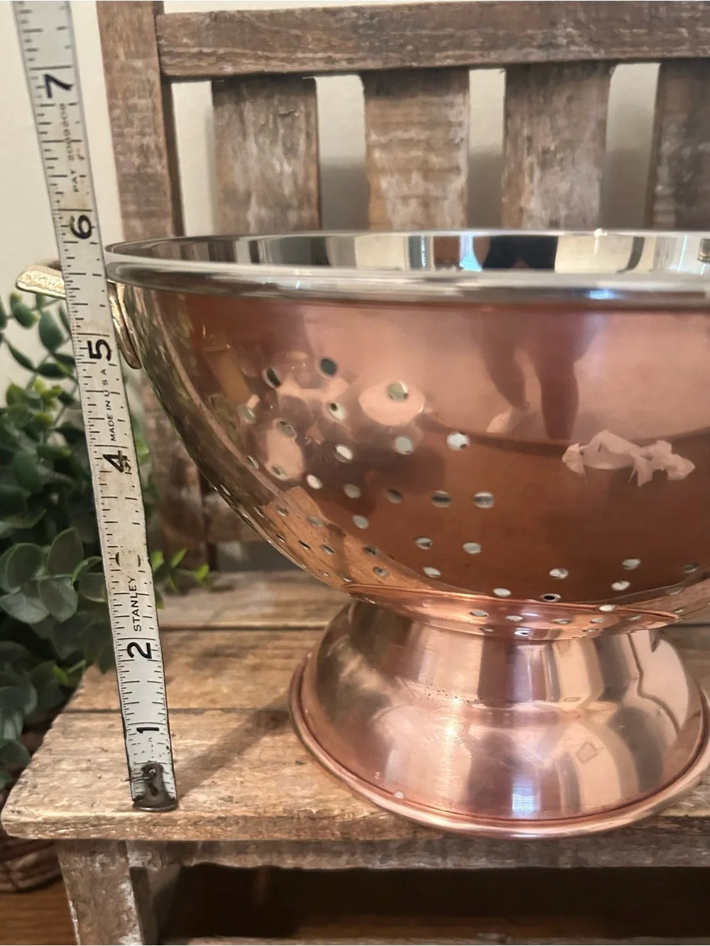 Vintage Copper Colander 9